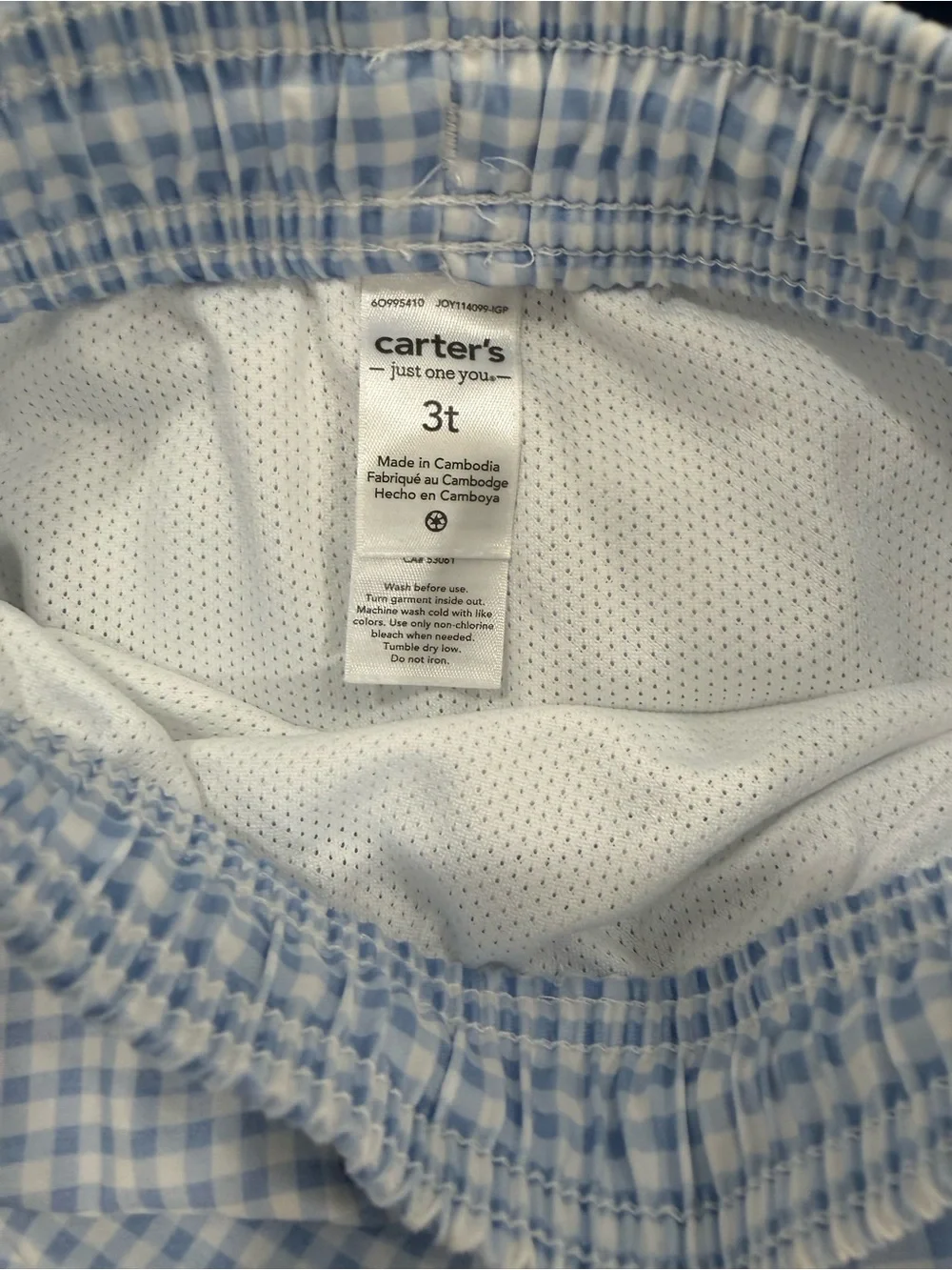Carter’s Boys Navy Sail Rash Guard and Blue Gingham Swim Shorts Set (Size: 3)